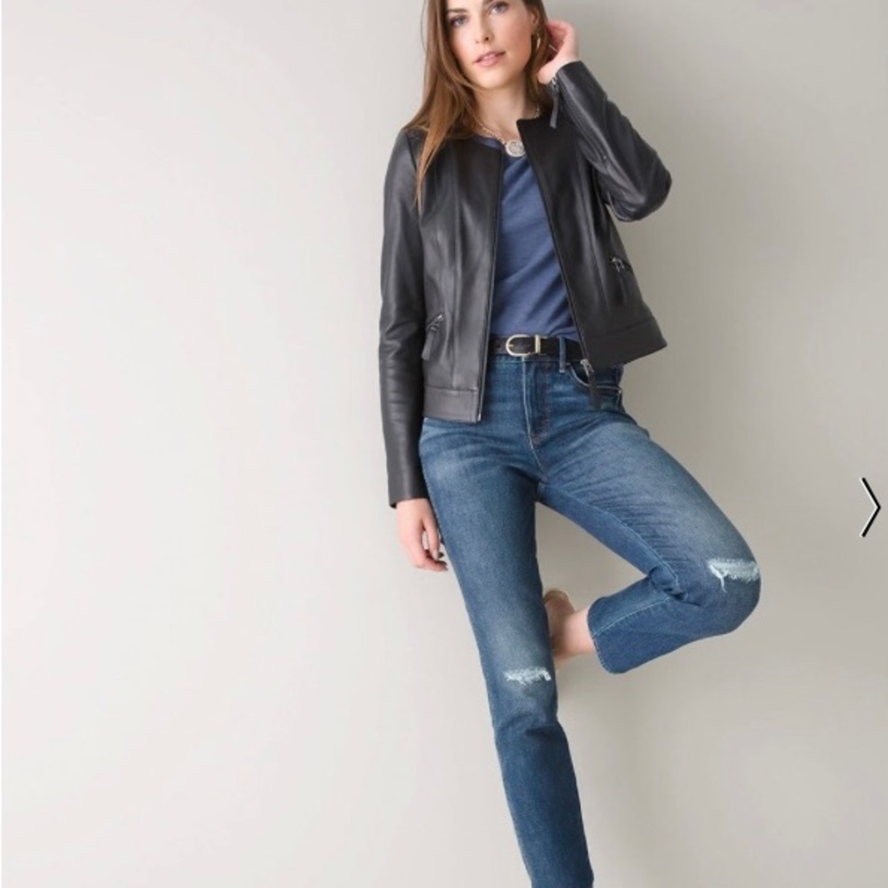 WHBM The Sculpt Straight Crop High Rise Jeans